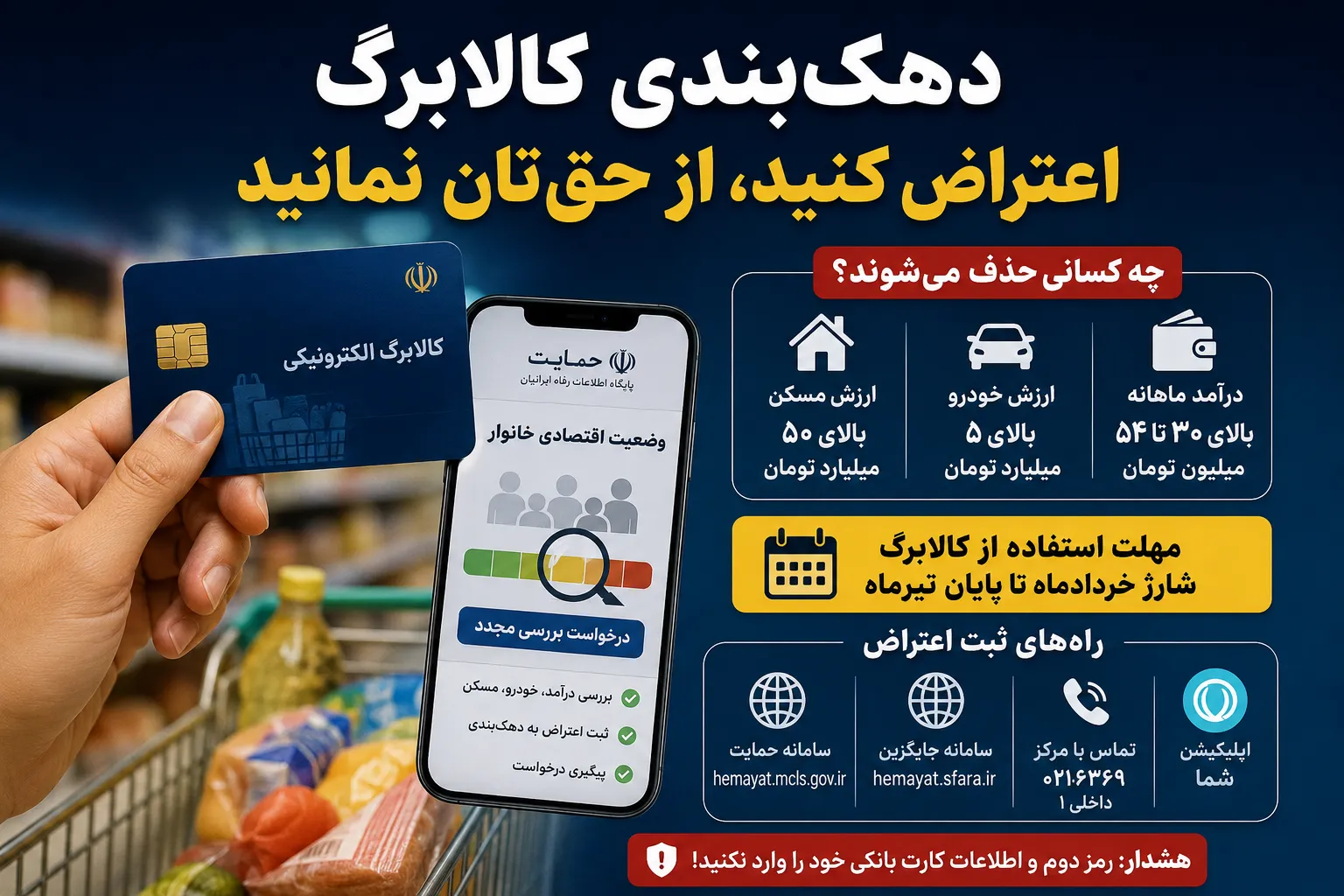 کالابرگ این دهک‌ها حذف شد /  راهنمای کامل اعتراض به دهک‌بندی در تیر ۱۴۰۵ + شماره تماس
